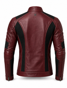 Chaqueta de Motociclista de Cuero Acanalado |   Impresos y Transpirables |   Personalizable |   Fabricante OEM ODM |   Verde Borgoña Marrón |   Carreras - Product Image 3