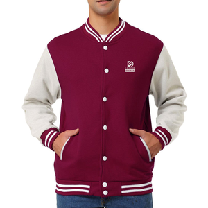 Chaqueta Letterman para Hombre, Tallas Grandes, con Logotipo en el Frente, para Uso en Exteriores, Cuello Alto, Resistente al Viento, Ecológica, Venta al Por Mayor - Product Image 1