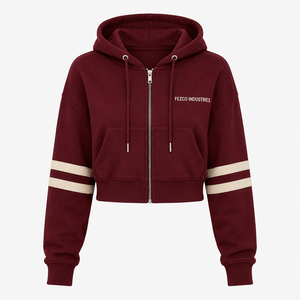 Hoodie court à manches longues pour femme, pull à capuche court, design personnalisé avec service OEM - Product Image 1