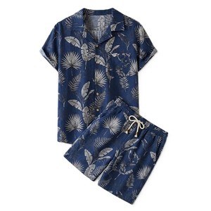 Ensemble de chemises à manches courtes imprimées pour hommes, taille oversize, vêtements décontractés d'été, ensemble respirant en polyester et coton, logo personnalisé de haute qualité - Product Image 6