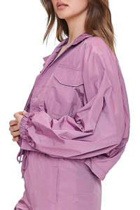 Conjunto de 2 piezas de chándal informal de invierno para mujer al por mayor, cortavientos de longitud completa con cordón y forro de malla, y logo bordado - Product Image 3