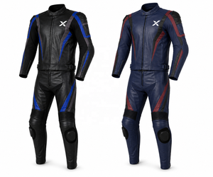 X Standard Two-Piece Leather Motorcycle <b>Suit</b> | Black <b>Red</b> Gray | X Logo | OEM ODM Manufacturer | Premium Design | Racing Wear - Product Image 5