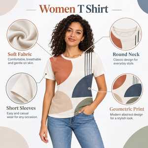 Camiseta para mujer, ligera, cómoda, de material suave y movimiento flexible para el estilo de vida diario, viajes y actividades informales. - Product Image 6