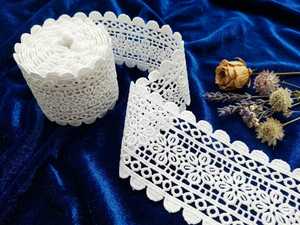 Hot Sale Premium White Polyester Floral <b>Lace</b> Trim – Durable Decorative Border for Apparel & Home Textiles - Product Image 4