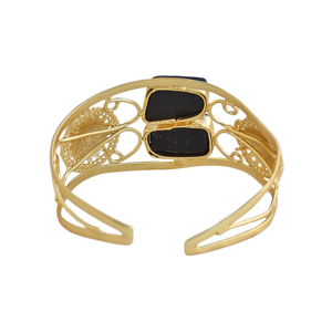 Pulsera Ajustable de Labradorita con Baño de Oro de 18K/24K, Diseño Geométrico Bohemio - Product Image 2