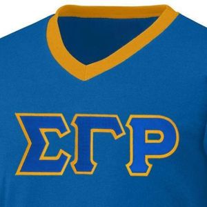 Camiseta Deportiva Unisex Sigma Gamma Rho con Letras Griegas Aplicadas, Ropa Casual de Hermandad, Personalizable al por Mayor - Product Image 5