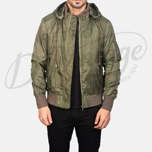 Veste d'hiver matelassée de qualité supérieure pour homme, couleur vert olive, avec capuche, rembourrée, coupe-vent, thermique, style décontracté - Product Image 6