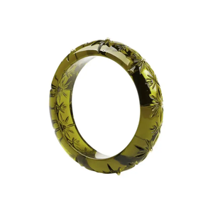 Best Flower Carved Pattern Acrylic Resin Bangle <b>Bracelets</b> Best Quality Fancy Unisex Jewelry Cute <b>Red</b> Yellow Multicolor Design - Product Image 3