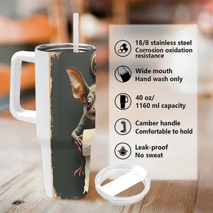 Stainless Steel Tumbler 40oz With Bat Design For <b>Coffee</b> Or Tea - Product Image 5