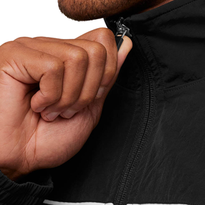 Chaqueta Deportiva Retro Negra para Hombre, Corte Holgado, Cierre Completo, Cortavientos, Ropa Deportiva para Correr, Gimnasio, Uso Casual y Activo - Product Image 5