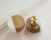 ייחודי עיצוב ארון Knob לבן שרף ועץ עגול מגירה למשוך מעגלית/סגלגל/כיכר/מלבן צורה ריהוט ידית