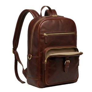 Sac à dos en cuir élégant unisexe, polyvalent, avec grand compartiment intérieur pour ordinateur portable et plusieurs poches pour tous les jours - Product Image 6