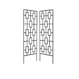 Nouvel Arrivage : Treillis de Jardin en Métal Noir pour Roses, Vignes, Glycines et Plantes Grimpantes – Motif Carré, Taille et Forme Personnalisables - Product Image 1