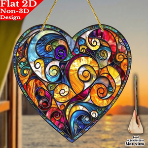CIFbuy Atrapasueños en espiral con forma de corazón, decoración abstracta de acrílico para ventana, hogar, pared exterior, TikTok, para servicio de decoración Temu Pick - Product Image 5