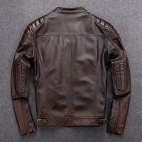 Veste d'hiver pour homme en cuir de vache véritable, grande taille, prix de gros premium, logo sur le devant, écologique, séchage rapide et respirante