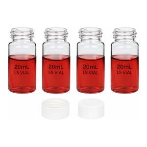 20 mL Borosilicate <b>Glass</b> Scintillation <b>Vials</b> with 24-400 Caps for Liquid Counting - Product Image 1