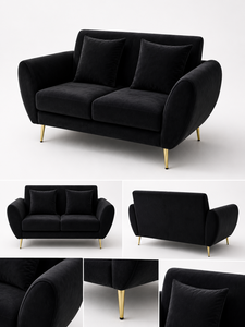 Sofá Moderno Esmeralda 221 ROMA, Conjunto de 221 Plazas para Sala de Estar, Apartamento, Hotel, Uso Ecológico, Tela Personalizada, Mueble Cuadrado Curvo - Product Image 3