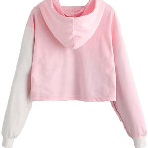 Servicio OEM, Top Corto de Manga Larga para Mujer, Sudadera con Capucha de Alta Calidad, Ropa Femenina, Tops Cortos con Capucha en Venta - Product Image 5