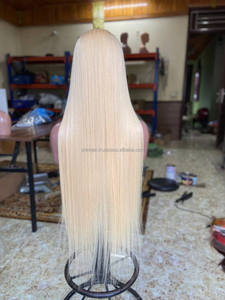 Vente en gros perruque cheveux humains 30 pouces 100% brut vietnamien blond couleur os perruques droites Double dessiné longue longueur Vietnam vendeur - Product Image 5