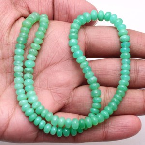 Cuentas de Crisoprasa AAA+ de 6mm-7mm, Lisas, en Forma de Rondelle, con Sombreado, Cuentas de Piedra Preciosa Semipreciosa de Crisoprasa Verde Natural para la Fabricación de Joyas - Product Image 4