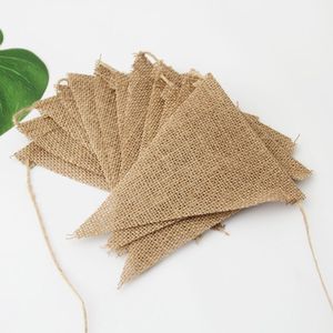 15pcs 4.9inch*6.6inch Eco-Friendly Jute Pennants Handmade Decorative <strong>Flags</strong> Must-Have Indoor Outdoor Party Banners - Product Image 4