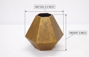 Fancy <b>Mini</b> Diamond Shape Bronze Color Hot Selling Powder Coated Antique Color Flower <b>Vase</b> Luxuries Style <b>Vase</b> for Luxuries Home - Product Image 4