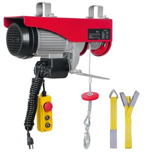 Paranco Elettrico da 800 kg con Telecomando Cablato da 4,2 m, 110 Volt, Altezza di Sollevamento 12 m, Sollevatore per Costruzioni in Acciaio Puro - Product Image 1