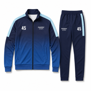 Ensemble de survêtement deux pièces slim fit pour homme avec logo personnalisé, tenue de jogging, vêtements de sport athlétiques, uniforme de gym, ensemble d'entraînement - Product Image 4