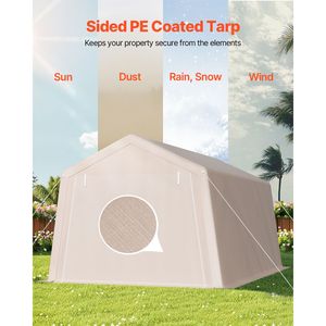 Carpa de Almacenamiento Portátil Resistente para Exteriores de 10 x 15 pies, Impermeable, con Puerta Enrollable, Toldo, Refugio con Estructura Patentada - Product Image 3