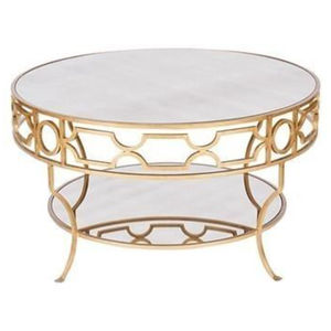 High Grade Gold Plated Prime Quality Metal Unique Designer Framed And Glass Made Living Room Centerpiece Coffee & <b>Side</b> <b>Tables</b> - Product Image 1
