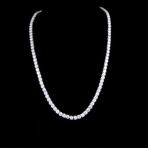 Brilliant Cut Lab Grown Diamond <b>Tennis</b> <b>Necklace</b> 18k Solid White <b>Gold</b> IGI Certified Classic Style Wedding Jewelry Wholesale - Product Image 1