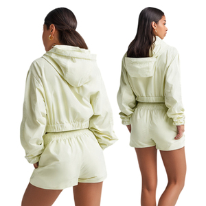 Loose Fit Crop Windbreaker Shorts Sets Women 100% Nylon Waterproof Shorts Two Piece Mountain <b>Wind</b> <b>Breaker</b> Cropped Suit Women - Product Image 5