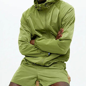 Conjunto Deportivo de Alta Calidad, Transpirable, de Poliéster, para Verano, con Capucha, Estampado, con Cierre, Unisex, para Correr - Product Image 2