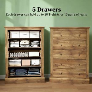 Cassettiera marrone per camera da letto, mobile contenitore per soggiorno e comodino - Product Image 2