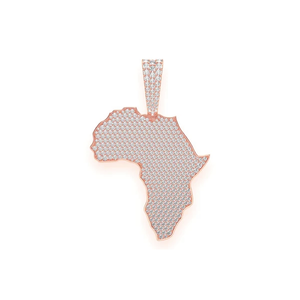 Colgante de mapa de África con incrustaciones de diamantes, disponible en oro de 14k, con diamantes de moissanita, collar llamativo estilo hip hop, joyería de lujo para hombre. - Product Image 3
