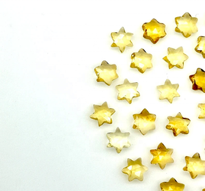Perles de citrine naturelle en forme de petite étoile, 6 mm, perles de citrine sculptées en étoile pour la création de bijoux, pierres précieuses à six faces. - Product Image 5