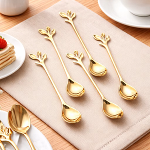 Ustensiles de cuisine durables en acier inoxydable poli miroir, manches ergonomiques, accessoires de table de luxe - Product Image 1