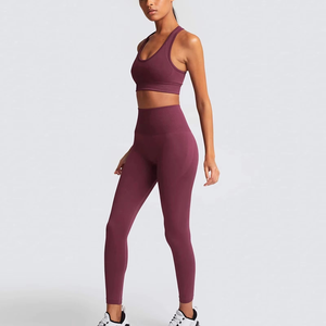 Wholesale Custom Fitness Wear Yoga Sets Gym Workout Clothes Athletic Suits Sports Bra Jacket High Waist <b>Leggings</b> Set for <b>Women</b> - Product Image 2