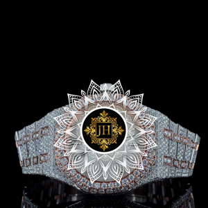 Reloj de lujo resistente al agua con esfera bicolor y diamantes, para hombre, con engaste completo de moissanita, estilo hip hop, correa de acero inoxidable. - Product Image 4