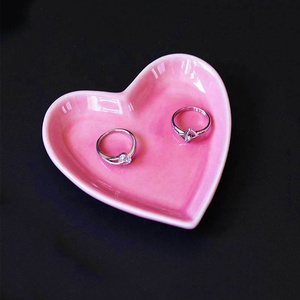 Placa de corazón Cerámica pendiente collar Anillo Bandeja de exhibición de joyería para tienda de moda - Product Image 4