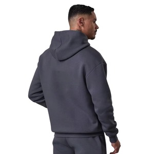 Sudadera con capucha para hombre, color gris carbón, informal, de forro polar, manga larga, para gimnasio y deporte. - Product Image 2