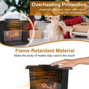 800W Electric Fireplace Heater Accurate Digital Thermostat Timer Remote Control Artificial Flame Stove Convenient Stylish Home - Product Image 6
