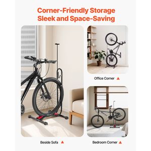 Portabici da Pavimento per 4 Biciclette da 16-27,5 Pollici, Supporto Verticale e Orizzontale per Bici da Montagna e da Strada, Stoccaggio Sicuro - Product Image 2