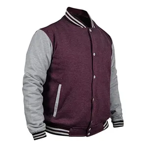 Veste universitaire pour homme, gris bordeaux, coupe classique, boutonnée, couleur unie, vêtement d'extérieur décontracté, pour l'automne - Product Image 2