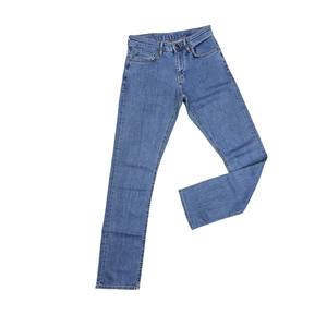 เสื้อผ้าบุรุษกางเกงยีนส์เอวสูงคลาสสิกทรงสลิมฟิตสีน้ำเงิน - Product Image 3