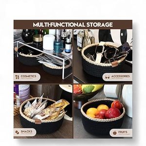 Customised Handmade Eco-Friendly Seagrass Woven Multifunction Storage Basket Lid for Dining Room Small Desktop Flower Gift - Product Image 5