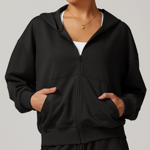 Sudadera Deportiva Casual para Mujer, con Bolsillos, Holgada, para Otoño e Invierno, para Gimnasio, Fitness, Running, Bordada, Impermeable - Product Image 1