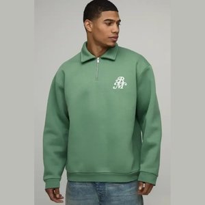 Wholesale High Quality <b>Men</b> Lightweight Polyester Sports Quick Dry Solid Color Plain Long Sleeve Knitted 1/4 Quarter Zip <b>Pullover</b> - Product Image 1