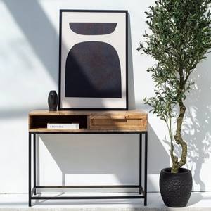 Console à un tiroir Vandana Lunaris Astra en rotin, meuble d'appoint moderne en osier naturel - Product Image 3