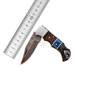 Personalized Copper Damascus Steel Honeycomb Bolster Handle Folding Pocket Knife-Multi-Functional Outdoor Camping Hunting Knife - Product Image 6